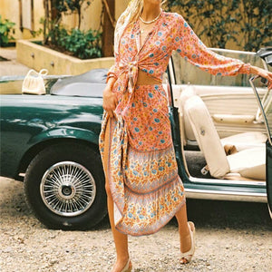Boho Skirt, Maxi Skirt, Wild Flower