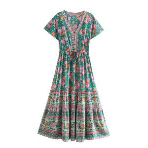 Floral Print,Bohemian Dresses,Boho Sundress