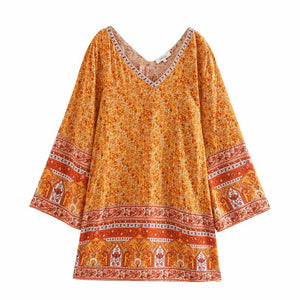 Mini Dress, Boho Dress,Floral Print