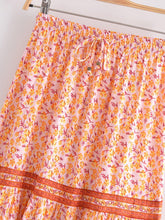 Load image into Gallery viewer, Pink Floral Print,Bohemian Long Skirt,Boho Maxi Skirt
