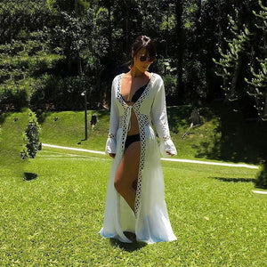 White Bohemian  dress , Boho maxi sundress