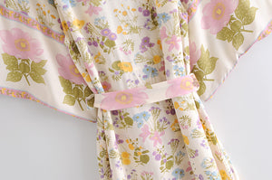 Boho Kimono,Gypsy Floral ,Bohemian Robe