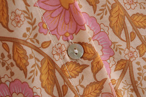 Floral Print,Boho Blouses, Vintage Beach Shirts