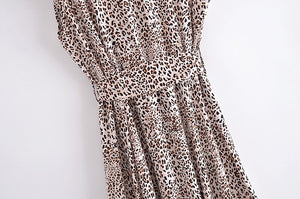 Leopard print ,Bohemian maxi dress, Boho sundress