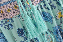 Load image into Gallery viewer, Bird Floral print，Bohemian Maxi dress，Boho sundress
