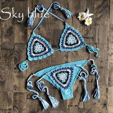 Load image into Gallery viewer, Hollow tassel ,Bikini Swimsuit ,Biquini Swim Beachwear
