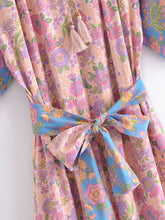 Load image into Gallery viewer, Floral Print ,Bohemian Maxi Dress,Boho Sundress
