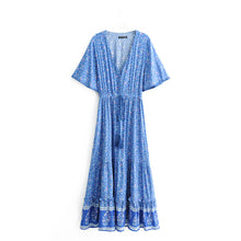 Load image into Gallery viewer, Bohemian Maxi Dress, Boho Dress,Multi Floral Print

