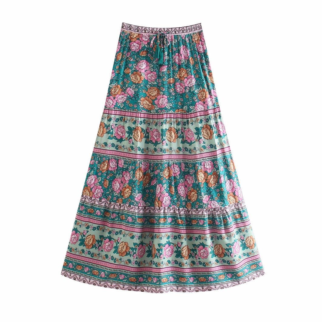 Floral Print ,Bohemian Skirt,Boho Maxi Skirt