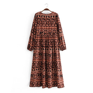 Floral Print ,Boho Maxi Dress, Vintage Sundress