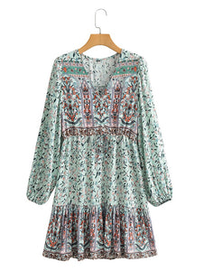 Mini Dress, Boho Sundress,Floral print