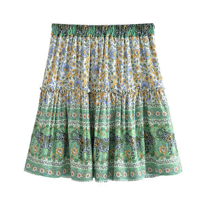 Floral Printed ,Boho Short Skirt ,Bohemian Mini Skirts