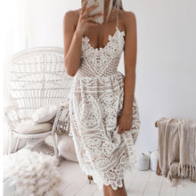 Load image into Gallery viewer, Solid ,Bohemian midi dress,Boho sundress
