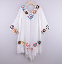Load image into Gallery viewer, Solid hollow,Bohemian mini dress,Boho sundress
