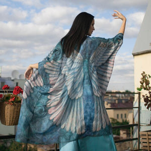 Floral print,Bohemian maxi dress,Boho kimono