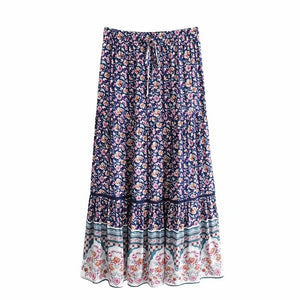 Boho Skirt, Maxi Skirt, Bohemian Wild Flower