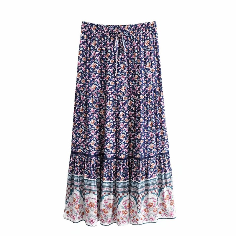 Boho Skirt, Maxi Skirt, Bohemian Wild Flower
