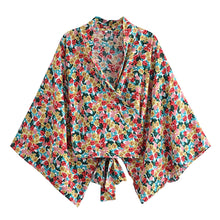 Load image into Gallery viewer, Floral Print,Short Robe Kimono,Bikini Cover-up
