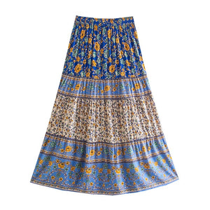 Floral Print ,Bohemian Skirt, Boho Maxi Skirts