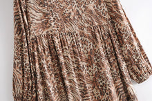 Load image into Gallery viewer, Maxi Dress, Boho Sundress,Leopard Print
