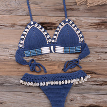 Load image into Gallery viewer, Solid hollow,Bikini Swimsuit,Biquini Swim Beachwear
