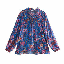 Load image into Gallery viewer, Boho Blouse, Vintage shirts,Floral print
