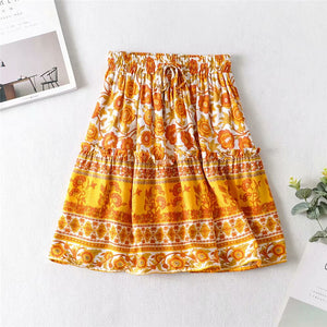 Boho Skirt, Mini Skirt, Wild Flower