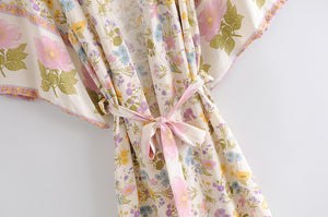 Boho Kimono,Gypsy Floral ,Bohemian Robe