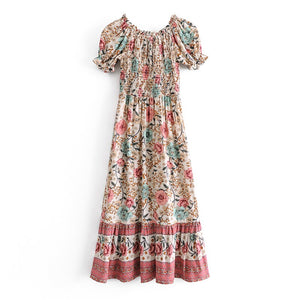 Floral print ,Boho midi dress, Boho sundress