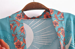 Star and Moon,Bohemian Kimono,Boho Cover-ups