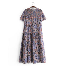 Load image into Gallery viewer, Floral print  ruffles, midi dress, Boho dress
