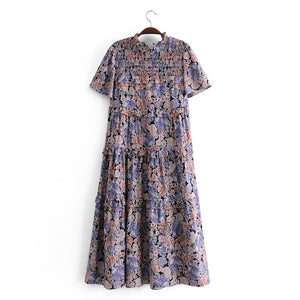 Floral print  ruffles, midi dress, Boho dress