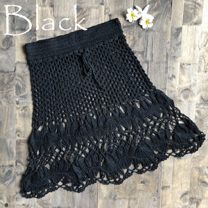 Solid hollow,Bohemian Mini skirts,Boho Skirts