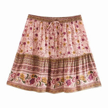 Load image into Gallery viewer, Boho Skirt, Mini Skirt, Wild Flower
