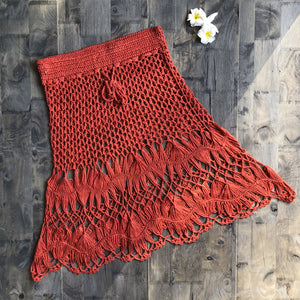 Solid hollow,Bohemian Mini skirts,Boho Skirts