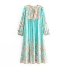 Load image into Gallery viewer, Floral Print,Bohemian Midi  Sundress,Boho Dress
