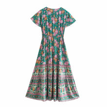 Load image into Gallery viewer, Floral print ,Bohemian  maxi dresses,Boho Sundress
