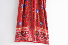 Load image into Gallery viewer, Boho Robe, Kimono Robe,Nova Red Floral

