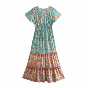 Boho Dress ,Floral Print ,Maxi Dress