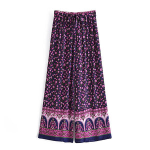 Boho Sets,Long Pants and Tops,Wild Floral