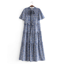 Load image into Gallery viewer, Floral print  ruffles, midi dress, Boho dress
