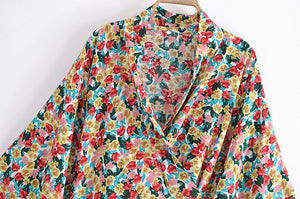 Floral Print,Short Robe Kimono,Bikini Cover-up