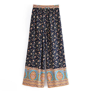 Floral Print,Long Pants and Tops ,Boho Sets