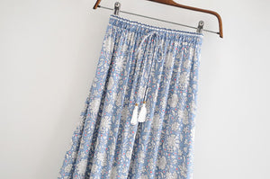 Boho Skirt, Maxi Skirt,  Porcelain Flower