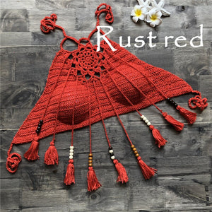 Hollow Out Tassel ,Sexy Crop Tops