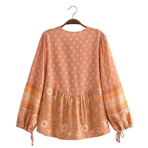 Floral Bohemian Blouse, Vintage Shirts