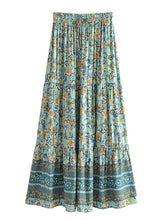Load image into Gallery viewer, Beach Bohemian Floral Print , High Elastic Waist ,Boho Maxi Skirts
