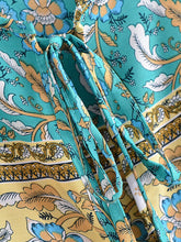 Load image into Gallery viewer, Green Floral Print,Beach Bohemian Maxi Dress,Boho Robe
