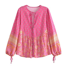 Load image into Gallery viewer, Floral Bohemian Blouse, Vintage Shirts
