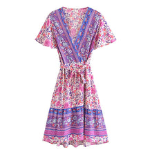 Load image into Gallery viewer, Red lacing Mini Dresses,Bohemian Wrap Dress
